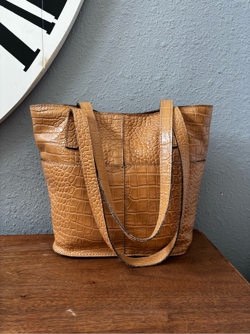 Patricia Nash Anniversary Croc Embossed Small Shop Tote - Picture 13 of 13